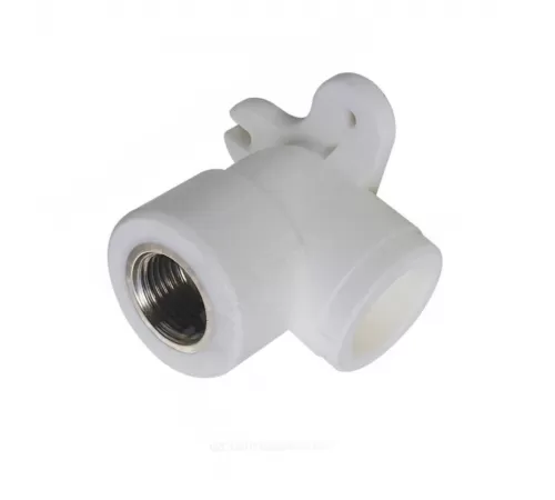 Угольник PP-R комбинированный белый Дн 25х1/2" ВР с креплением PRO VALFEX 10120025-PRO