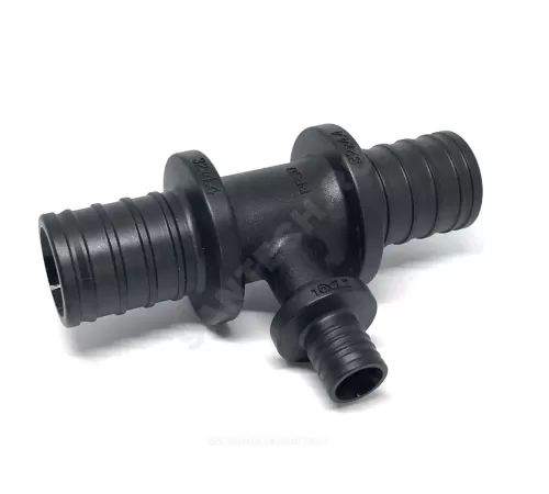 Тройник для PE-X труб аксиальный PPSU Дн 32х16х32 переходной РОС