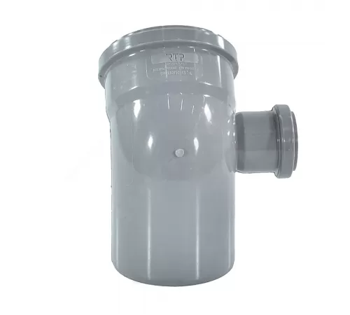 Отвод PP-H с выходом левый серый Дн 110х50х45гр б/нап в/к RTP (РосТурПласт) 36686