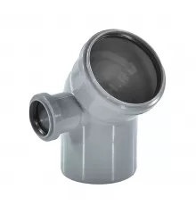Отвод PP-H с выходом левый серый Дн 110х50х45гр б/нап в/к RTP (РосТурПласт) 36686