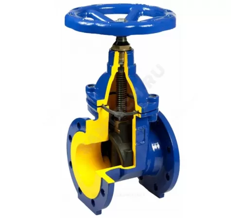 Задвижка чугун 111D аналог МЗВ обрезиненный клин EPDM Ду 65 Ру16 Тмакс=70C фл Zetkama 111D065C57