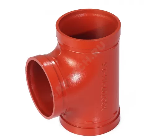 Тройник равносторонний под муфту грувлок ковкий чугун XGQT07 Ду80 (Дн89) Ру25 JIANZHI