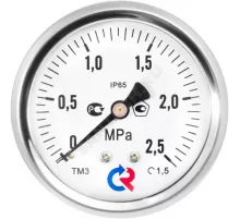 Манометр гидрозаполненный ТМ-520Т.20 осевой Дк100мм 0-0,6 МПа кл.1,0 G1/2" силикон Росма 00000031033