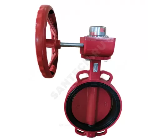 Затвор дисковый поворотный чугун FBV-RA Ду 65 Ру16 межфл с редуктором диск чугун манжета EPDM с концевыми выключателями EURO для систем пожаротушения Benarmo