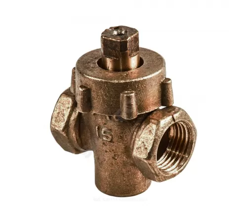 Кран пробко-сальниковый латунь 11б6бк Ду 20 Ру10 G3/4" ВР пробка комбинированная ККАЗ