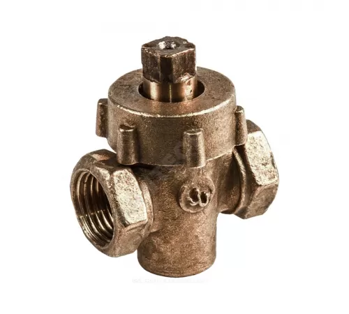 Кран пробко-сальниковый латунь 11б6бк Ду 20 Ру10 G3/4" ВР пробка комбинированная ККАЗ