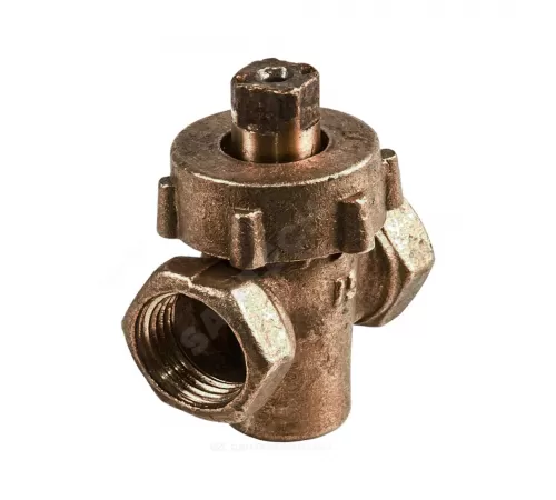 Кран пробко-сальниковый латунь 11б6бк Ду 20 Ру10 G3/4" ВР пробка комбинированная ККАЗ