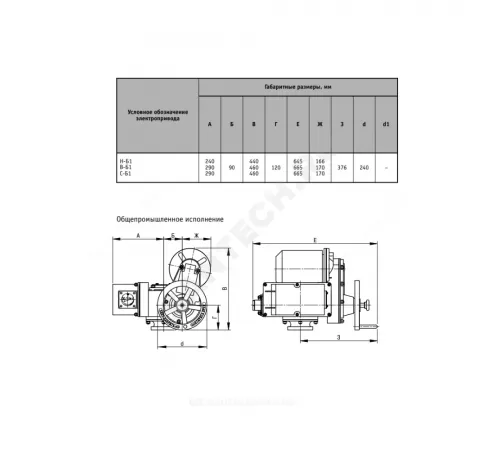 Электропривод многооборотный Н-Б1-03 Б У2 380В IP54 Тулаэлектропривод Б099.098-03М1