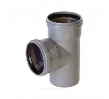 Тройник НПВХ серый Дн 110х110х87гр б/нап в/к Хемкор 2391026