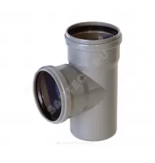 Тройник НПВХ серый Дн 110х110х87гр б/нап в/к Хемкор 2391026