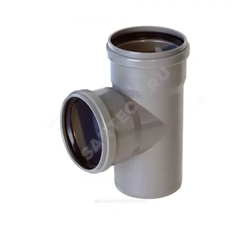 Тройник НПВХ серый Дн 110х110х87гр б/нап в/к Хемкор 2391026