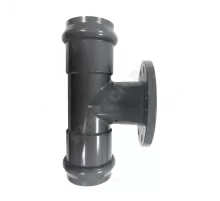 Тройник НПВХ SDR26 Дн 110х100 Ру10 серый напорный раструб/фланец под соединение с уплотнительным кольцом фланец НПВХ Aquaviva AQV104110F