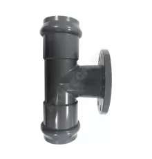 Тройник НПВХ SDR26 Дн 110х100 Ру10 серый напорный раструб/фланец под соединение с уплотнительным кольцом фланец НПВХ Aquaviva AQV104110F