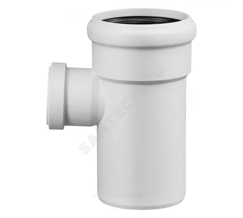 Тройник PP-MD переходной бесшумный светло-серый Skolan Safe SKEA-НТ Дн 90х50х87гр (DN90х50) б/нап с выходом на трубу HT Ostendorf 334430