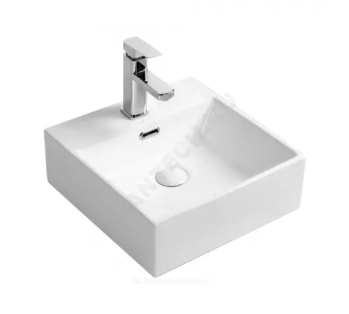 Умывальник подвесной Quadra 40 1 отверстие под смеситель по центру белый Selena Q01140WG