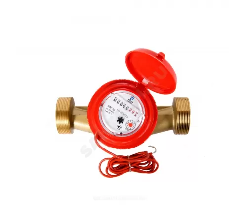 Счётчик г/в и х/в крыльчатый одноструйный Ду 40 Ру16 Qn=10 м3/ч 120С L=190мм резьба импульсный В/К ОСВУ ДГ1 исполнение "Нептун" Декаст 75-40-03