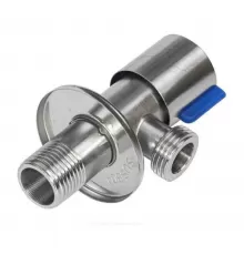 Кран нерж бытовой угловой G1/2" Ру10 НР флажок керамическая кран-букса с отражателем RM-L ATS-1212