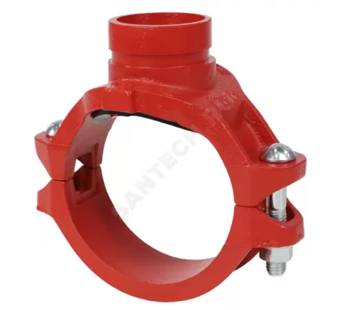 Отвод (седелка) под муфту грувлок ковкий чугун XGQT15 Ду100х65 (Дн114х76) Ру25 JIANZHI