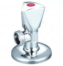 Клапан (вентиль) латунь бытовой хром угловой 1071 G1/2" Ру16 НР с отражателем Aquasfera 1071-01