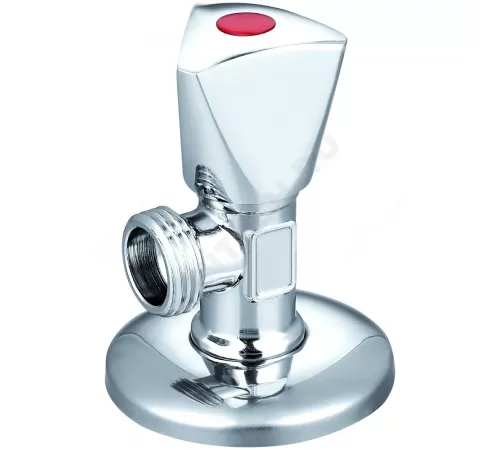 Клапан (вентиль) латунь бытовой хром угловой 1071 G1/2"х3/8" Ру16 НР с отражателем Aquasfera 1071-03