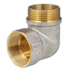 Угольник латунь никель реборда Ду 25 (1") ВР/НР 9006 ГОСТ 32585-2013 Aquasfera 9006-03