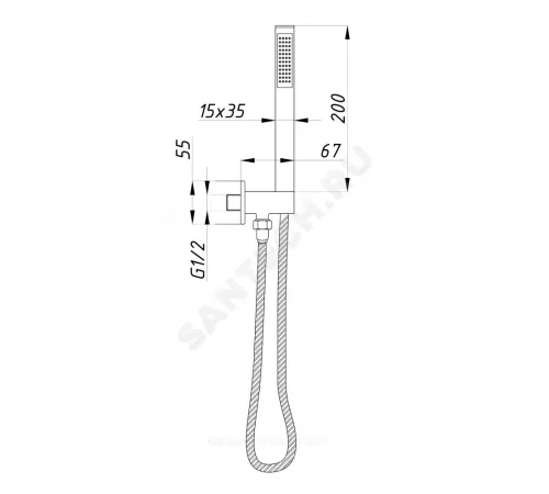 Смеситель встраиваемый для ванны с душем одноручный CUBE ПСМ-CB-03 Профсан PSM-CB-03