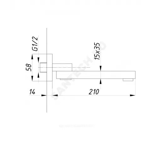 Смеситель встраиваемый для ванны с душем одноручный CUBE ПСМ-CB-03 Профсан PSM-CB-03