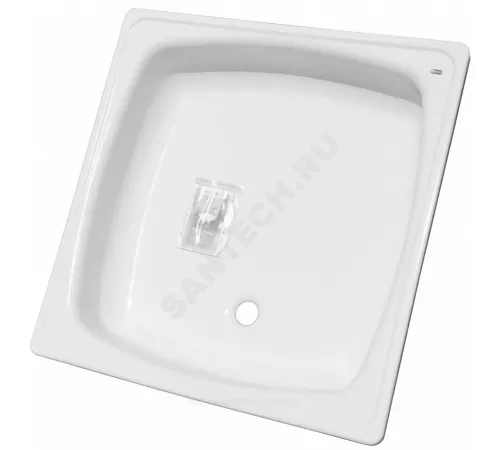 Поддон душевой стальной квадрат Standart 800х800х130 гладкий белый White Wave (Караганда)