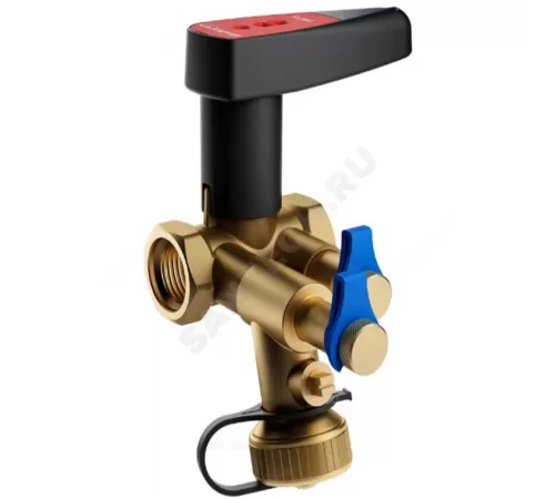 Клапан балансировочный ручной латунь V Ду 15 G1/2" Ру25 Тмакс=135 оС ВР Kvs=1.71м3/ч с измерительными ниппелями BROEN 4351000S-001673