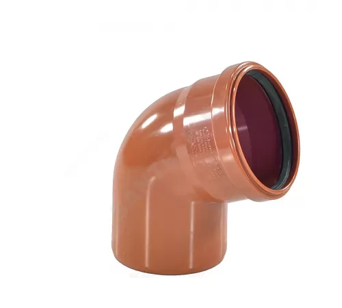 Отвод НПВХ коричневый Дн 125х67гр б/нап в/к KGB Ostendorf 221230