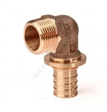 Угольник для PE-X труб аксиальный бронза Дн 16х1/2" с накидной гайкой RX+ Рехау 14563963001