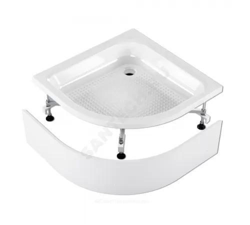 Поддон душевой акриловый полукруглый Classic S 800х800х300 с противоскользящим покрытием белый МетаКам АПS_011740