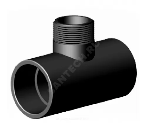 Тройник НПВХ переходной Дн 75х2"х50х90гр Ру10 НР под клеевое соединение Агригазполимер 206-010