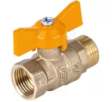 Кран шаровой латунь газ Стандарт Ду 15 Ру40 ВР/НР полнопроходной бабочка Dist 421Б