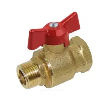 Кран шаровой латунь 11б27п7 Ду 20 Ру16 ВР/НР бабочка красная Цветлит ZW10080