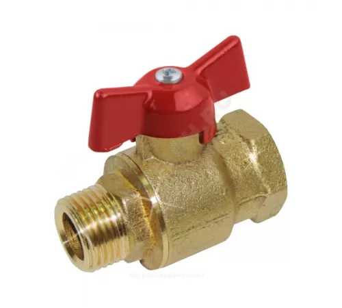 Кран шаровой латунь 11б27п7 Ду 20 Ру16 ВР/НР бабочка красная Цветлит ZW10080