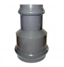 Муфта НПВХ SDR26 переходная Дн 160х110 Ру10 серая напорная раструбная под соединение с уплотнительным кольцом в/к Aquaviva AQV160110