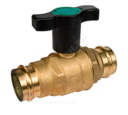 Кран шаровой латунь R851VT Дн 22 пресс полнопроходной с Т-рукояткой красной/синей/зеленой удлиненная ручка Giacomini R851VY104