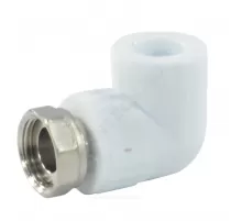 Угольник PP-R комбинированный белый Дн 25х3/4" с накидной гайкой VALFEX 10138025