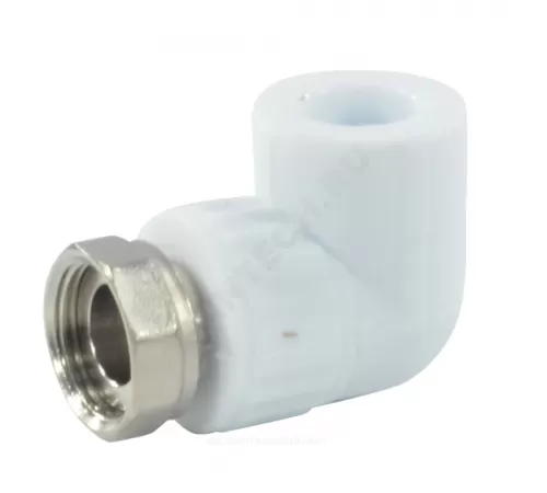 Угольник PP-R комбинированный белый Дн 25х3/4" с накидной гайкой VALFEX 10138025