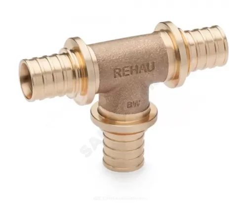 Тройник для PE-X труб аксиальный бронза Дн 32х32х32 RAUTITAN PLATINUM RX Rehau 14564531001