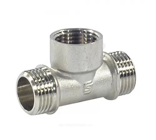 Тройник латунь никель Ду 25 (1") НР/ВР/НР SantechSystems