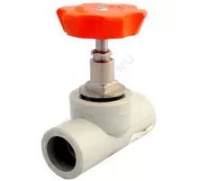 Клапан (вентиль) PP-R запорный серый Дн 25х45гр внутренняя пайка VALFEX 10174025Г