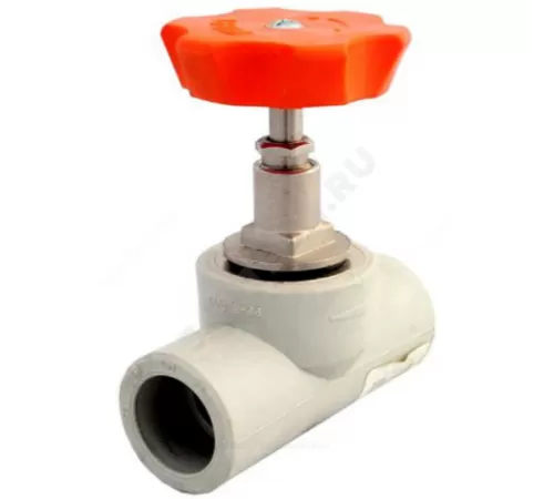 Клапан (вентиль) PP-R запорный серый Дн 25х45гр внутренняя пайка VALFEX 10174025Г