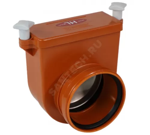 Клапан обратный канализационный коричневый Дн 110 б/нап с заслонкой из нерж стали HL HL710.0