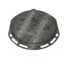 Люк чугун канализационный (К) С (средний) ЛИСТВА В125 круглый m=37кг h=75мм с замковым устройством фиксатором С(В125)-2-60 ГОСТ 3634-2019