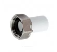 Штуцер PP-R белый Дн 25х1" с накидной гайкой для присоед. счетчика воды под пломбу RTP (РосТурПласт) 10854