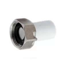 Штуцер PP-R белый Дн 20х3/4" с накидной гайкой для присоед. счетчика воды под пломбу RTP (РосТурПласт) 10852