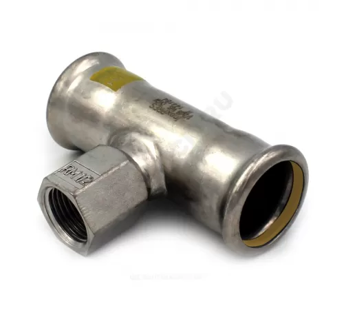 Тройник сталь нерж AISI 316L Дн 42х42х1/2" Ру5 пресс/ВР для газоснабжения Inoxpres Gas RM 189102042G