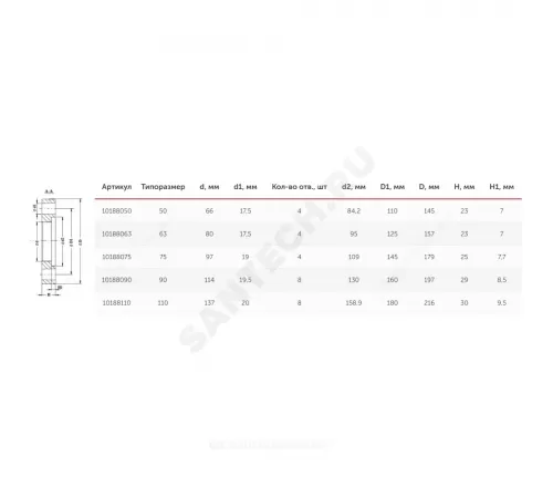Фланец PP-R белый Ду 40 Ру25 для бурта PP-R Дн 50 VALFEX 10188050